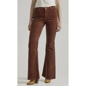 Wrangler Fierce Flare Corduroy Pants Brown High Rise Western Womens Sz 12 NEW